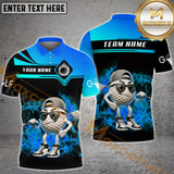 Maxcorners Cool Golf Premium Gradient Pattern Multicolor Options Personalized Name, Team Name 3D Polo Shirts (4 Colors)