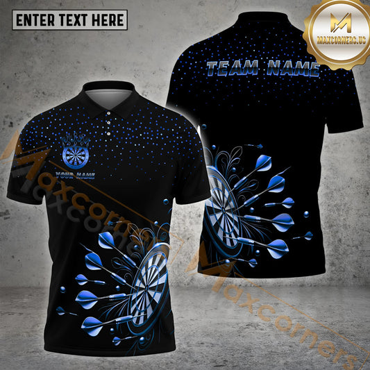 Maxcorners Dotted Pattern With Golden Dartboard Darts Jersey Multicolor Options Personalized Name, Team Name 3D Shirt (4 Colors)