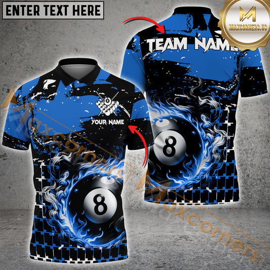 Maxcorners Billiard Ball 8 Grunge And Abstract Pattern Multicolor Options Personalized Name, Team Name 3D Shirt (4 Colors)