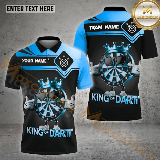 Maxcorners King Of Darts Jersey Multicolor Option Customized Name, Team Name 3D Polo Shirt (4 Colors)