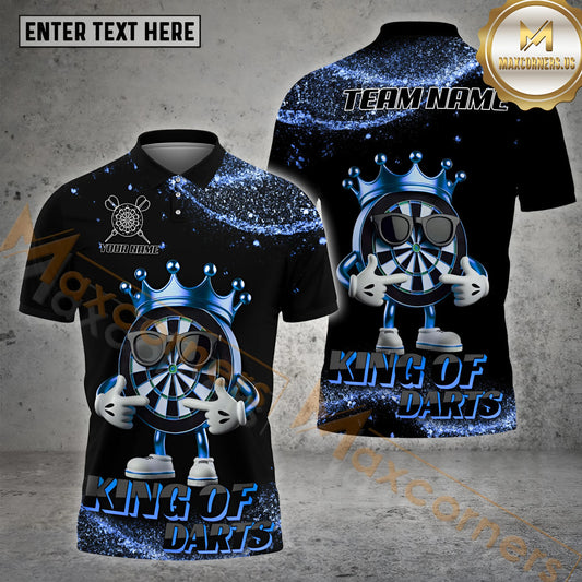 Maxcorners King Of Darts Jersey Multicolor Option Customized Name, Team Name 3D Polo Shirt (4 Colors)