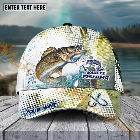 Maxcorners Walleye Fishing Skinfish Water Sport Pattern Personalized Name 3D Cap