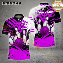 Maxcorners Bowling Strike Art Jersey Personalized Name, Team Name 3D Shirt (4 colors)