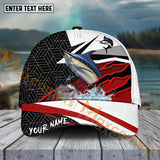 Maxcorners Marlin Fishing Red White Pattern Sport Pattern Personalized Name 3D Cap MT173