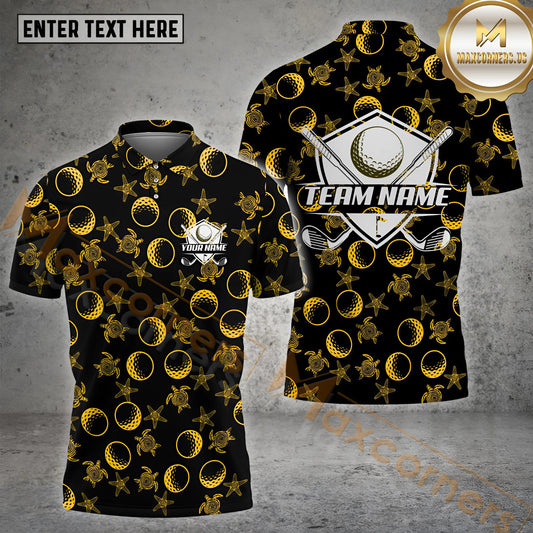 Maxcorners Tropical Ocean Inspired Golf Sport Jersey Pattern  Multicolor Options Personalized Name, Team Name 3D Shirt (4 Colors)