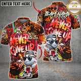 Maxcorners Never Give Up Graffiti Pattern Golf Ball Multicolor Options Personalized Name, Team Name 3D Shirt (4 Colors)