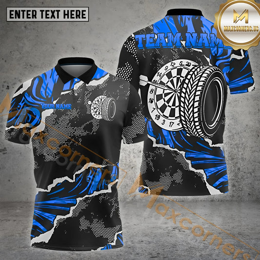 Maxcorners Darts Tire Power Torn Multicolor Options Personalized Name, Team Name 3D Shirt (4 Colors)