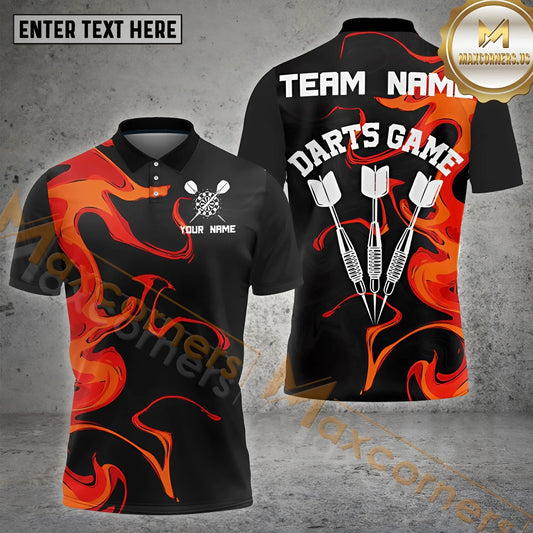 Maxcorners Darts Flaming Triple Dart Multicolor Options Personalized Name, Team Name 3D Shirt (4 Colors)