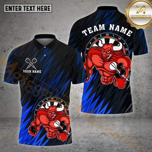 Maxcorners Darts Charging Bull Power Streak Multicolor Options Personalized Name, Team Name 3D Shirt (4 Colors)
