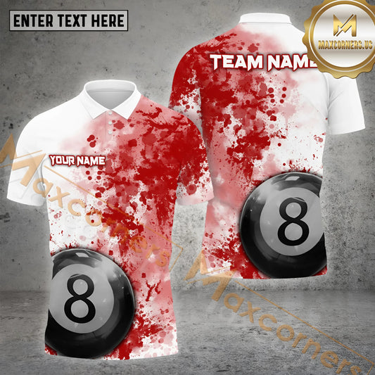 Maxcorners Billiard Painful 8 Ball Multicolor Options Personalized Name, Team Name 3D Shirt (4 Colors)