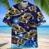 Maxcorners Personalized Blue Hot Rod Classic Car Hawaiian Shirt