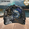 Maxcorners Fishing Skull Angler Torn Metal Personalized 3D Cap