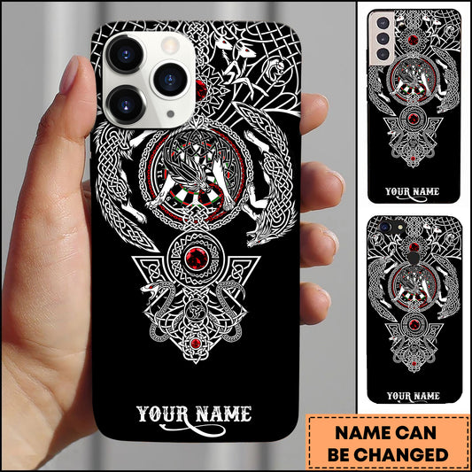 Maxcorners Darts Nordic Dragon Emblem Multicolor Personalized Name 3D Phone Case