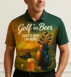Maxcorners Golf and Beer That’s Why I’m Here Shirt – Custom Men's Golf Polo – Funny Golf Apparel For Dad