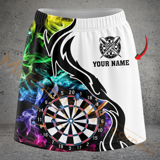 Maxcorners Darts Colorful Smoke Tribal Dragon Dartboard Personalized 3D Skirts With Shorts