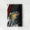 Maxcorners Largemouth Bass Fishing Classic Jump Water Splash American Flag Design Personalized Name 3D Poster