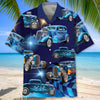 Maxcorners Personalized Hot Rod Blue Style Hawaiian Shirt