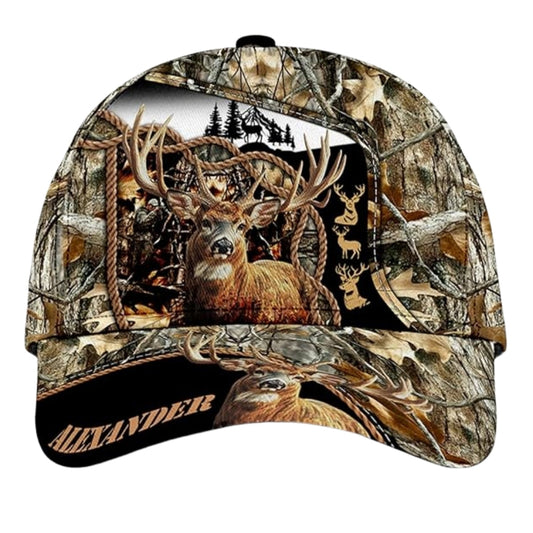 Maxcorners Deer Hunting Custom Camo Baseball Cap, Custom Deer Hunters Caps Hats LM0402
