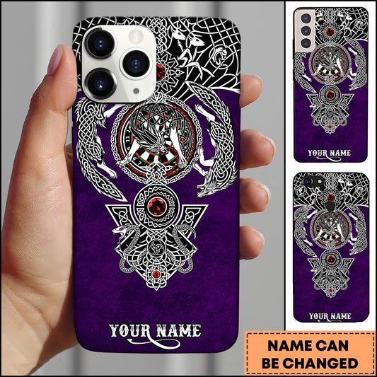 Maxcorners Darts Nordic Dragon Emblem Multicolor Personalized Name 3D Phone Case
