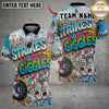 Maxcorners Bowling And Pins Funny Strikes & Giggles Customized Name, Team Name 3D Shirt (4 Colors)