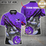 Maxcorners Bowling Funny Angry Ball Multicolor Customized Name, Team Name 3D Shirts