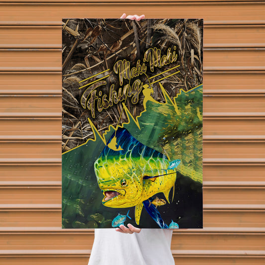 Maxcorners Mahi Mahi Fishing Vibrant Reef Underwater Scene Design Personalized Name 3D Poster