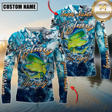 Maxcorners Mahi-Mahi Fishing Therapy Personalized Name, Team Name 3D Long Sleeve Shirt