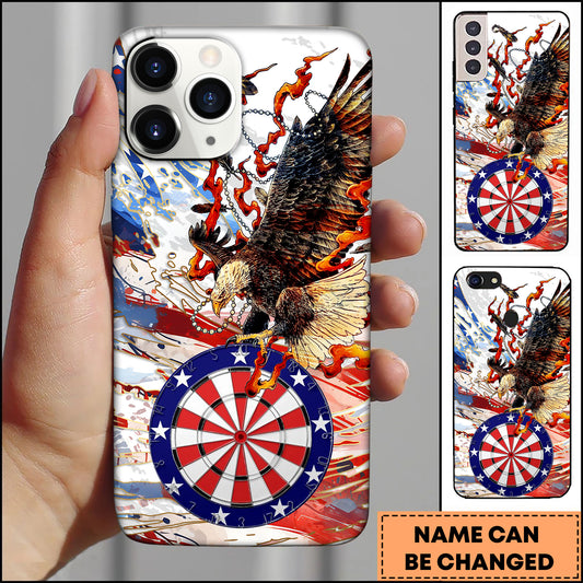 Maxcorners Darts American Eagle Patriotic Dartboard Personalized Name 3D Phone Case