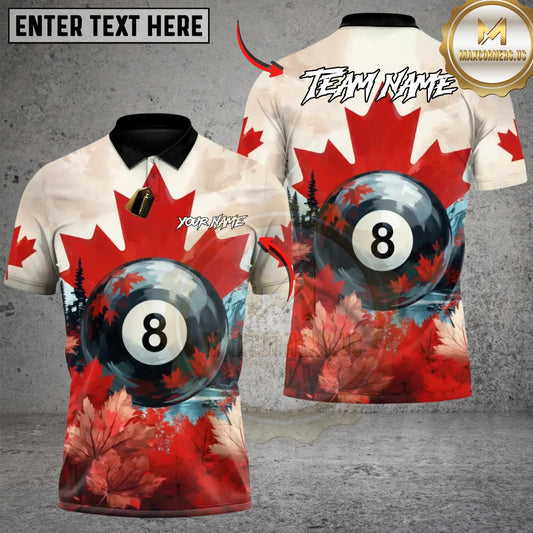 Maxcorners Billiard Autumn Forest 8-Ball Customized Name, Team Name 3D Shirts