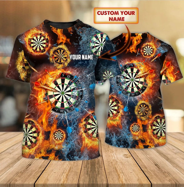 Maxcorners Dart Personalized 3D All Over Printed Fire And Water Shirt