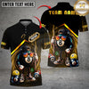 Maxcorners Billiards 8 Ball Funny Character Swirl Customized Name, Team Name 3D Shirt (6 Colors)