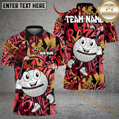 Maxcorners Graffiti Street Swing Golf Shirt, Customized Name & Team Name 3D Shirts (4 Colors)