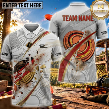 Maxcorners Clay Shooting Abstract Shotgun Target Motion Personalized Name 3D Unisex Shirt
