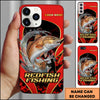 Maxcorner Fishing Jumping Water Fisherman Silhouette Personalized Name 3D Phone Case (10 Fish Species)