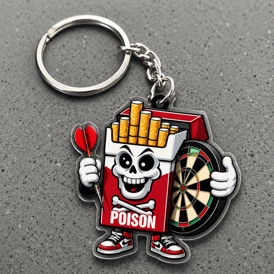 Maxcorners Darts Skull Cigarette Pack 3D Keychain And Ornament