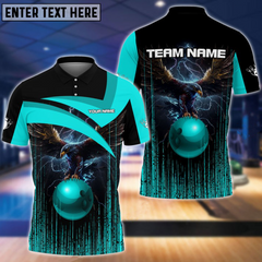 Maxcorners Bowling And Pins Premium Eagle Multicolor Option Customized Name 3D Shirt