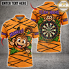 Maxcorners Darts Orange Black Fierce Head Classic Dartboard Personalized Name 3D Unisex Shirt