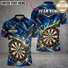 Maxcorners Darts Dynamic Sharp Geometric Lines Gold Sparkles Target Board Graphic Multicolor Customized Name, Team Name 3D Shirts