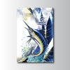 Maxcorners Marlin Fishing Clean White Modern Art Design Personalized Name 3D Poster