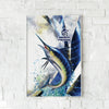 Maxcorners Marlin Fishing Clean White Modern Art Design Personalized Name 3D Poster