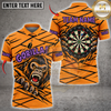 Maxcorners Darts Orange Black Fierce Head Classic Dartboard Personalized Name 3D Unisex Shirt