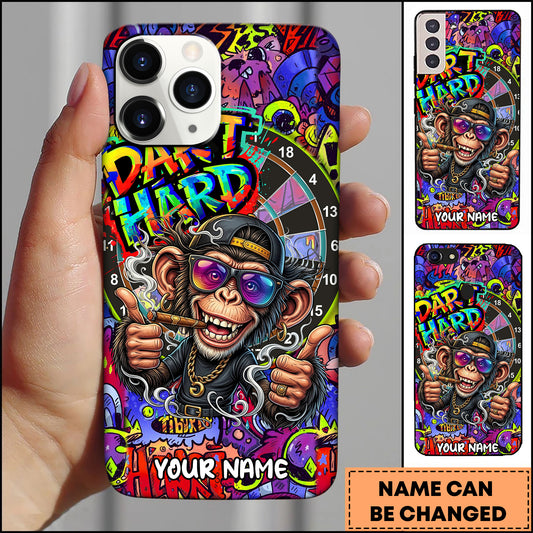 Maxcorners Darts Graffiti Monkey Dartboard Multicolor Personalized Name 3D Phone Case