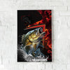 Maxcorners Largemouth Bass Fishing Fire Power Splash Design Personalized Name 3D Poster