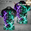 Maxcorners Bowling Tiger & Explosive Fire and Lightning Bowling Ball Graphic Multicolor Customized Name, Team Name 3D Shirts