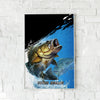 Maxcorners Largemouth Bass Fishing Blue Water Dynamic Splash Design Personalized Name 3D Poster