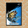 Maxcorners Largemouth Bass Fishing Blue Water Dynamic Splash Design Personalized Name 3D Poster