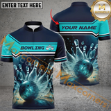 Maxcorners Frozen Broken Bowling Jersey Customized Name, Team Name 3D Polo Shirt