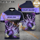 Maxcorners Frozen Broken Bowling Jersey Customized Name, Team Name 3D Polo Shirt