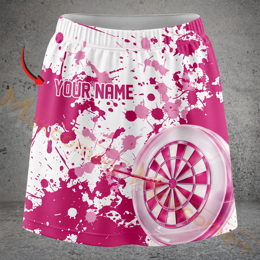 Maxcorners Darts Paint Splatter Dartboard Personalized 3D Skirts With Shorts