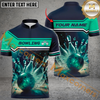 Maxcorners Frozen Broken Bowling Jersey Customized Name, Team Name 3D Polo Shirt
